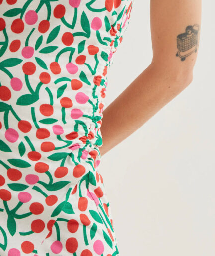 Vestido largo con estampado Guinda - Compañía Fantástica