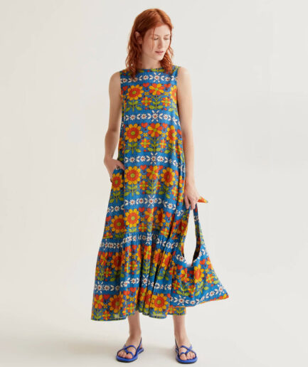 Vestido largo con estampado garden - Compañía Fantástica