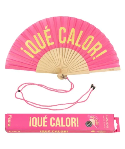 Abanico "Qué calor" rosa