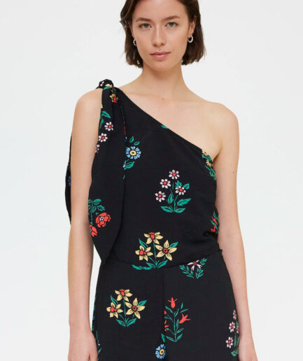 Top asimétrico con estampado multicolor gardener - Compañía Fantástica