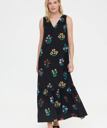 Vestido largo con estampado multicolor gardener - Compañía Fantástica