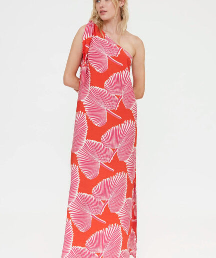 Vestido largo con estampado palmito - Compañía Fantástica