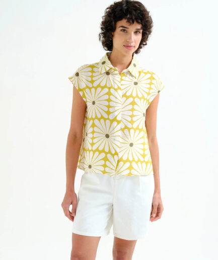 Camisa con estampado Olive Flower - Compañía Fantástica