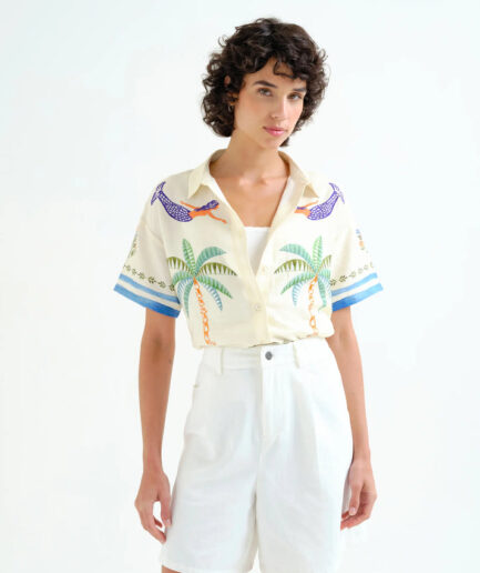 Camisa con estampado Palm & Mermaid - Compañía Fantástica