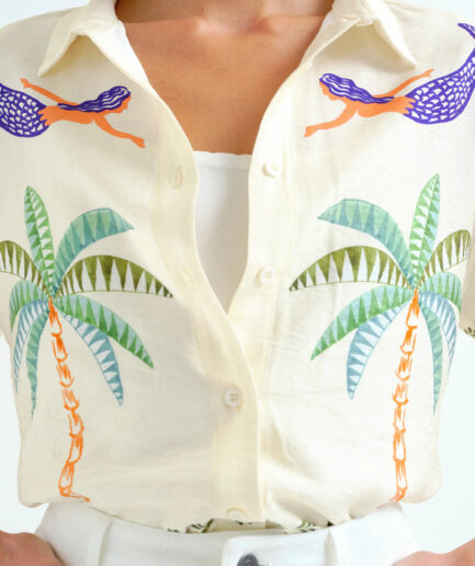 Camisa con estampado Palm & Mermaid - Compañía Fantástica