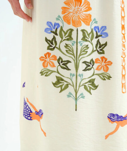Falda larga con estampado Palm & Mermaid - Compañía Fantástica