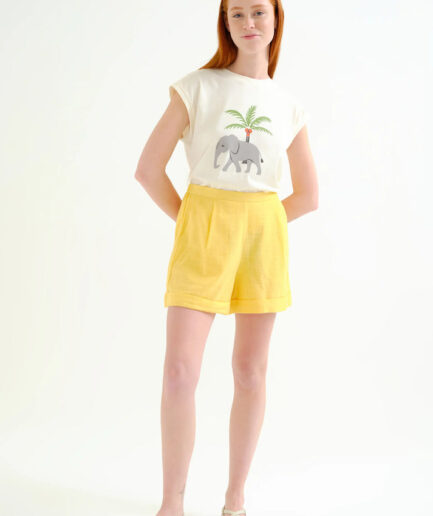 Shorts 100% algodón amarillo - Compañía Fantástica