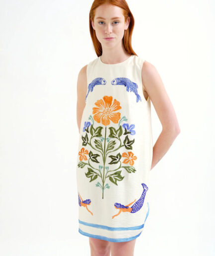 Vestido corto con estampado Palm & Mermaid - Compañía Fantástica