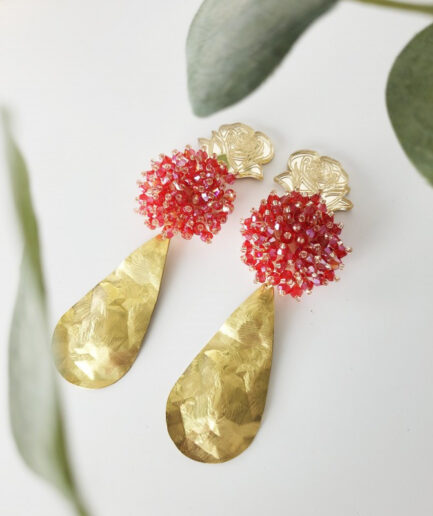 Pendientes flamenca hechos a mano. Joyas de diseño. Producto artesanal. Producto hecho en España