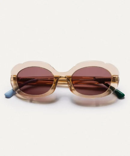 Gafas de sol ambar con punta patillas multicolor verde y azul claro - Mr Boho x Compañía Fantástica