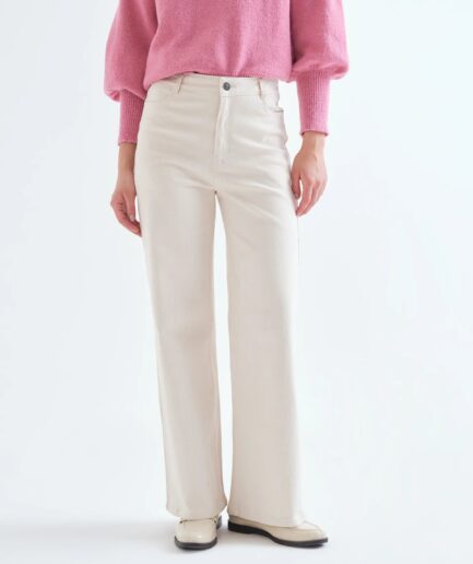 Pantalón vaquero blanco crudo con bolsillos de corazones - Compañía Fantástica