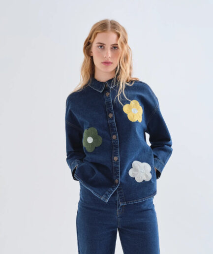 Camisa vaquera azul con estampado Euphonia - Compañía Fantástica