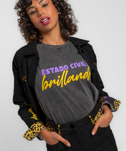 Camiseta sin mangas corte canalla - Lolina. BRILLANDO