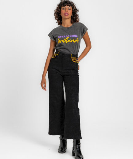 Camiseta sin mangas corte canalla - Lolina. BRILLANDO