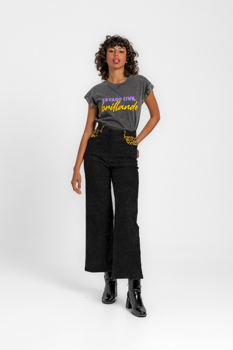 Camiseta sin mangas corte canalla - Lolina. BRILLANDO Camiseta sin mangas corte canalla - Lolina. BRILLANDO