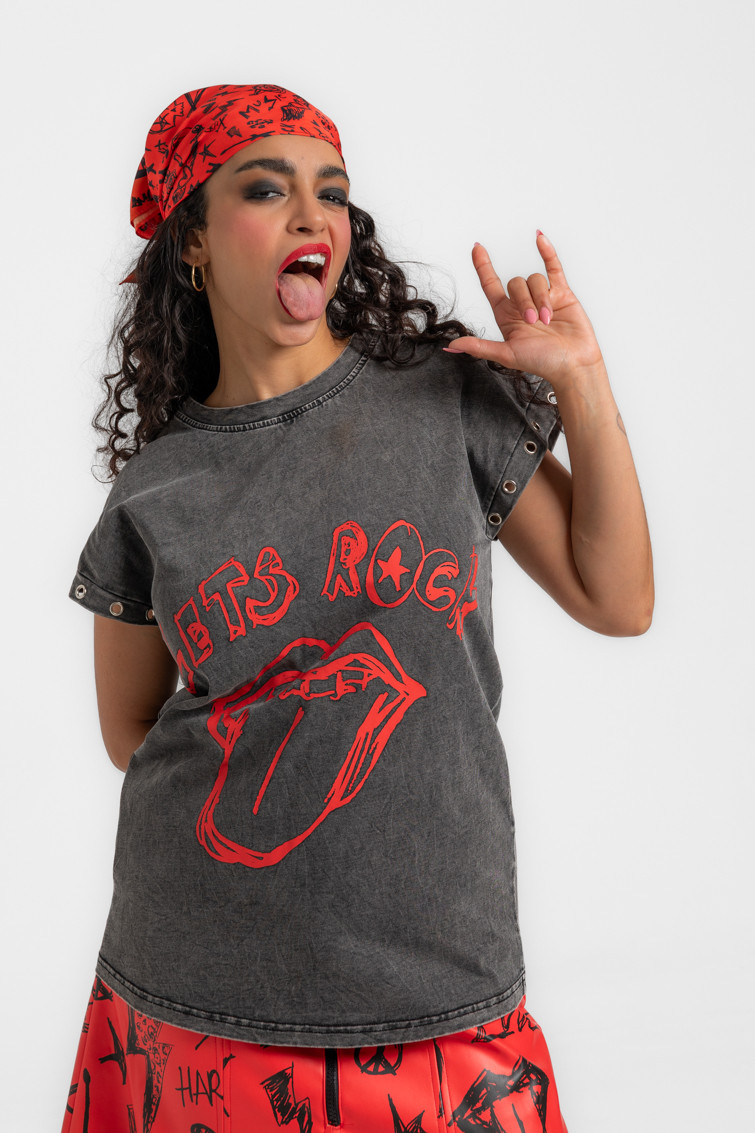 Camiseta sin mangas corte canalla - Lolina. ROCK AND ROLL Camiseta sin mangas corte canalla - Lolina. ROCK AND ROLL