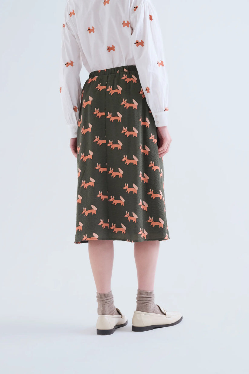 Falda midi con estampado Volpe - Compañía Fantástica (2) Falda midi con estampado Volpe - Compañía Fantástica