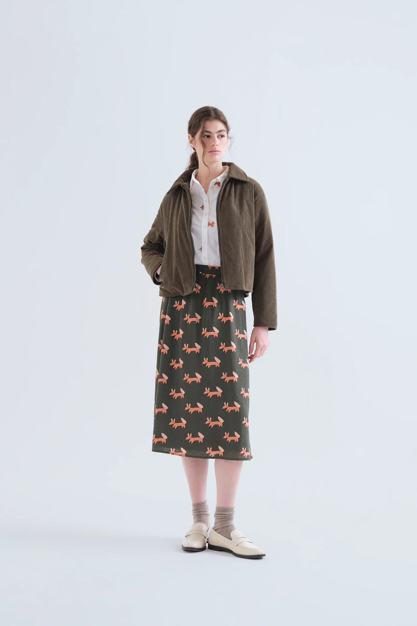 Falda midi con estampado Volpe - Compañía Fantástica Falda midi con estampado Volpe - Compañía Fantástica