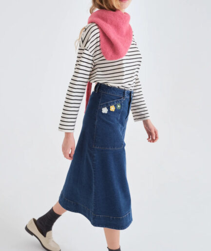 Falda midi mezcla algodón con estampado Euphonia - Compañía Fantástica