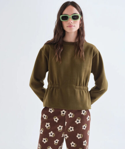 Sudadera con cintura ajustable verde oliva - Compañía Fantástica