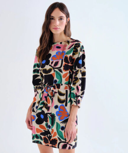 Vestido corto con estampado Neo Garden - Compañía Fantástica