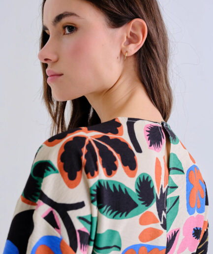 Vestido corto con estampado Neo Garden - Compañía Fantástica