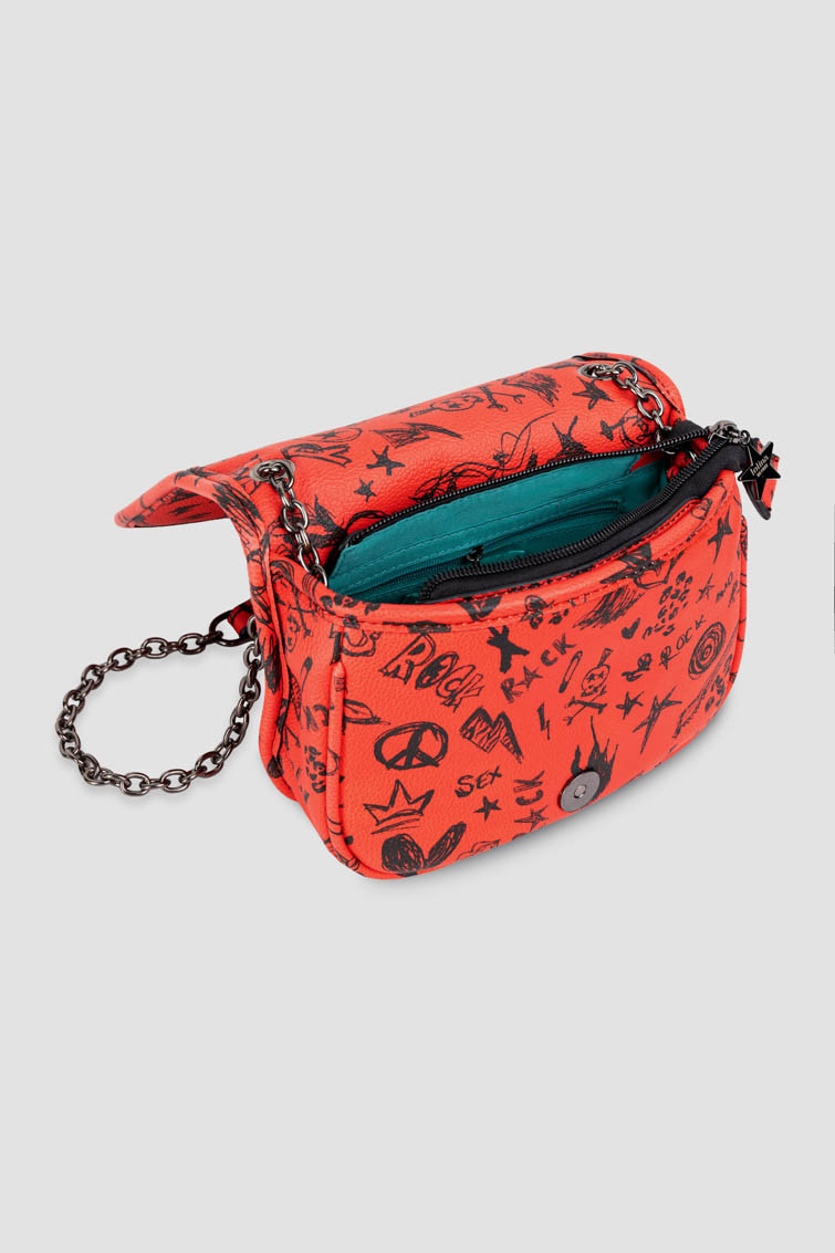 Bolso pequeño bandolera con asa de cadena y estrella - Lolina. ROCK AND ROLL (3) Bolso pequeño bandolera con asa de cadena y estrella - Lolina. ROCK AND ROLL