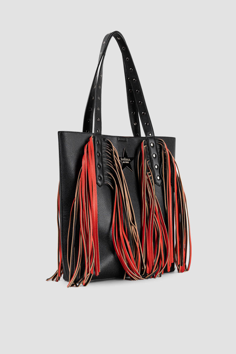 Bolso shopper con flecos y tachuelas - Lolina. ROCK AND ROLL (4) Bolso shopper con flecos y tachuelas - Lolina. ROCK AND ROLL