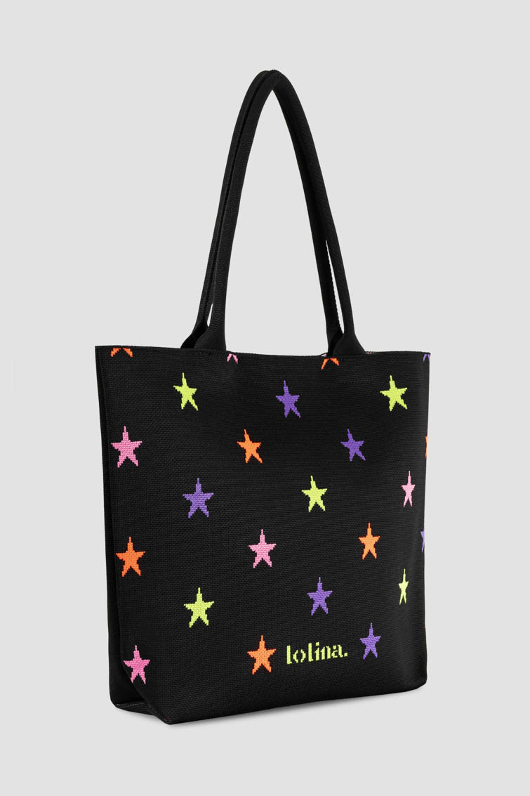 Bolso tipo tote de punto jacquard- Lolina. Mi caos, mi universo (2) Bolso tipo tote de punto jacquard- Lolina. Mi caos, mi universo