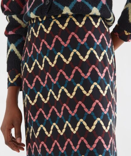 Falda midi con estampado Skein - Compañía Fantástica
