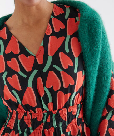 Vestido midi con estampado Ciclamen - Compañía Fantástica