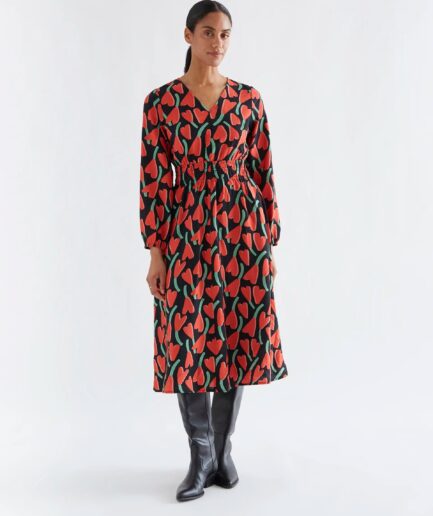 Vestido midi con estampado Ciclamen - Compañía Fantástica