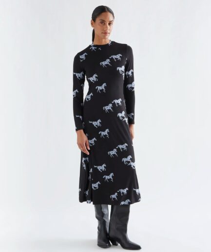 Vestido midi con estampado Horse - Compañía Fantástica