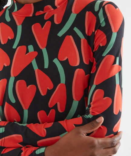 Vestido midi de manga larga con estampado Ciclamen - Compañía Fantástica